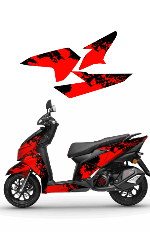 Splash Sticker Compatible with Ntorq, Precut Sticker, Pack of 11 Compatible with Both Side, Made in Premium Gloss Vinyl with FPF , Compatible with Black & Red Ntorq Only